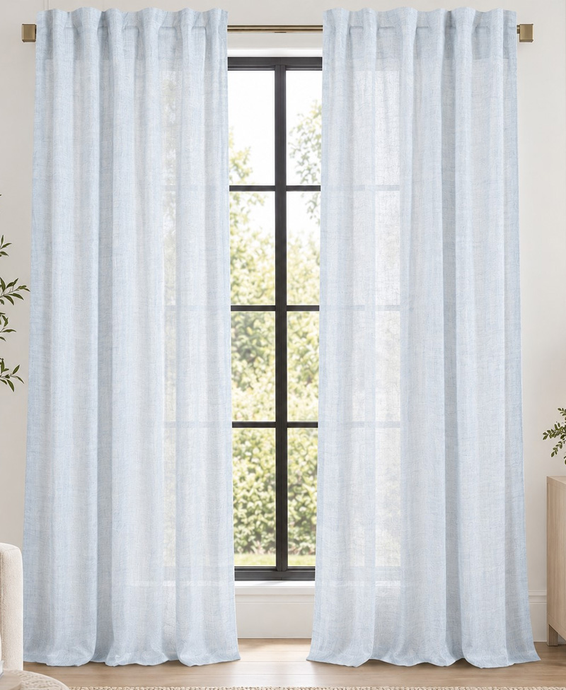 Cloud – Sky Blue – 100% Linen Sheer